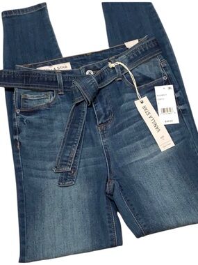 VANILLA STAR HIGH RISE BELTED SKINNY JEANS SIZE 25